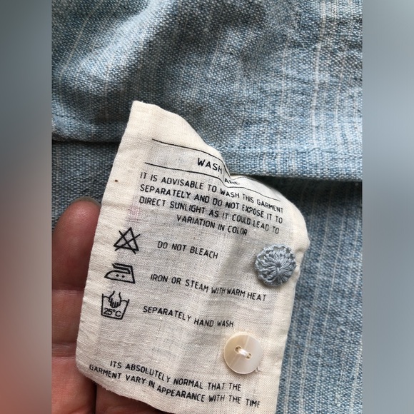 11.11 eleven eleven button up shirt, Hand spun, hand woven, natural indigo dye S - Picture 10 of 13